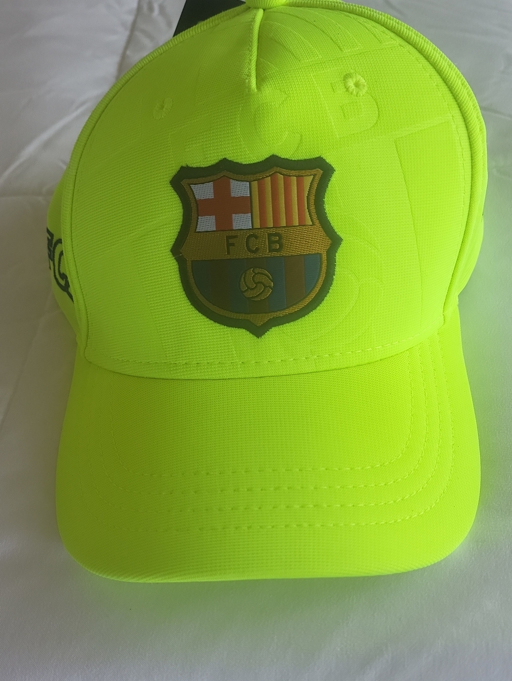 NWT FCBarcelona Official Neon Yellow Trucker Hat